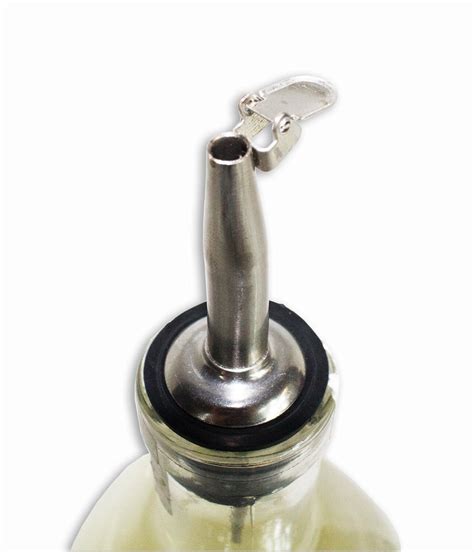 box with metal pour spout|metal liquor bottle pourer.